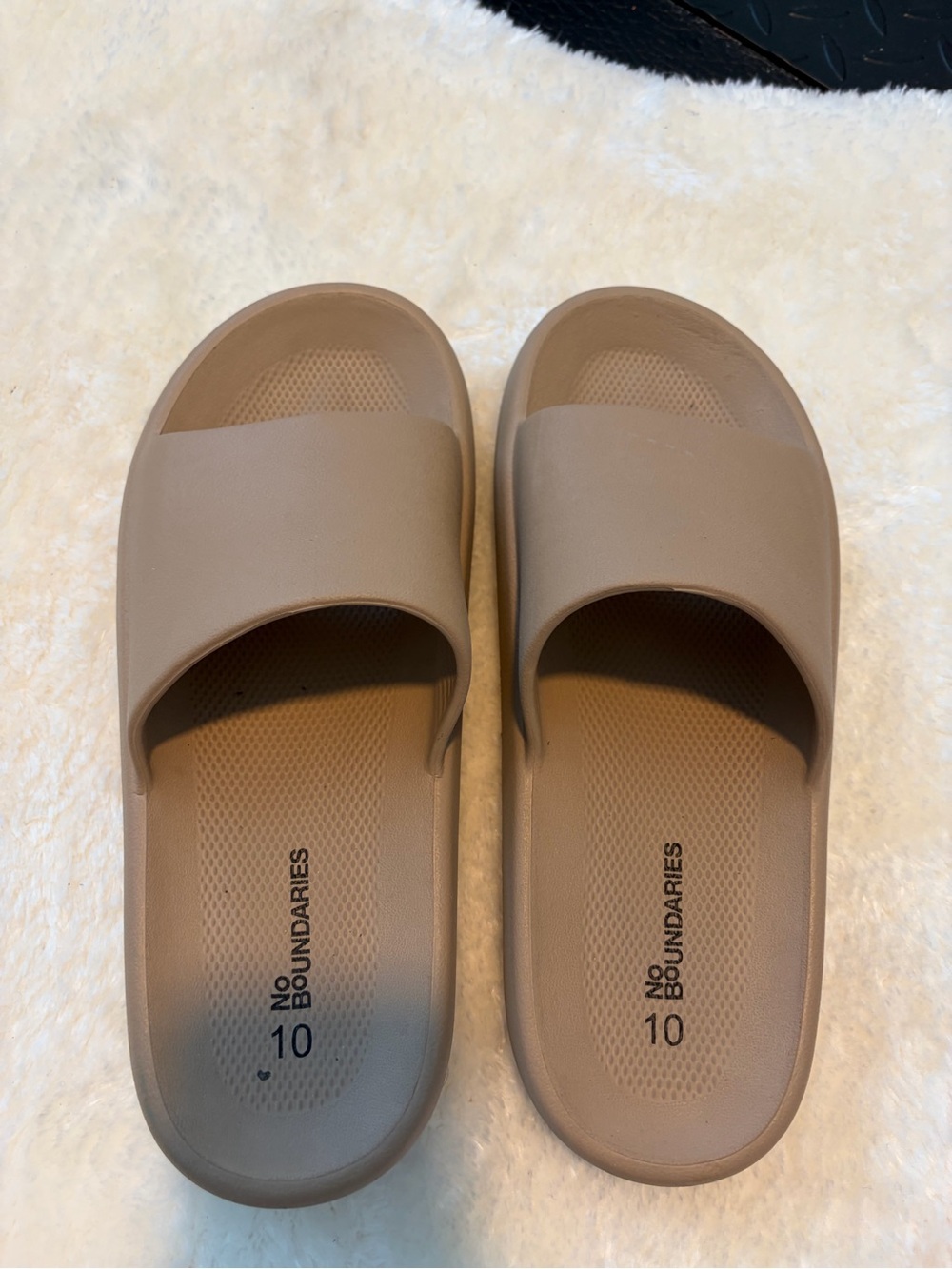 No Boundaries Beige Slide Sandals